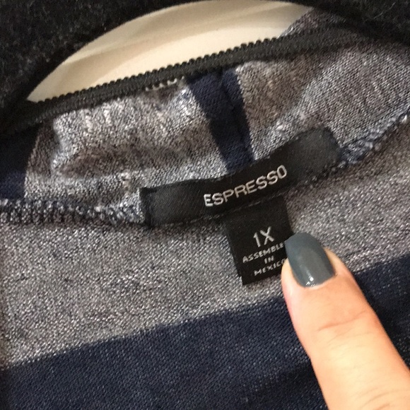 Espresso striped cardigan size 1X - Picture 4 of 11